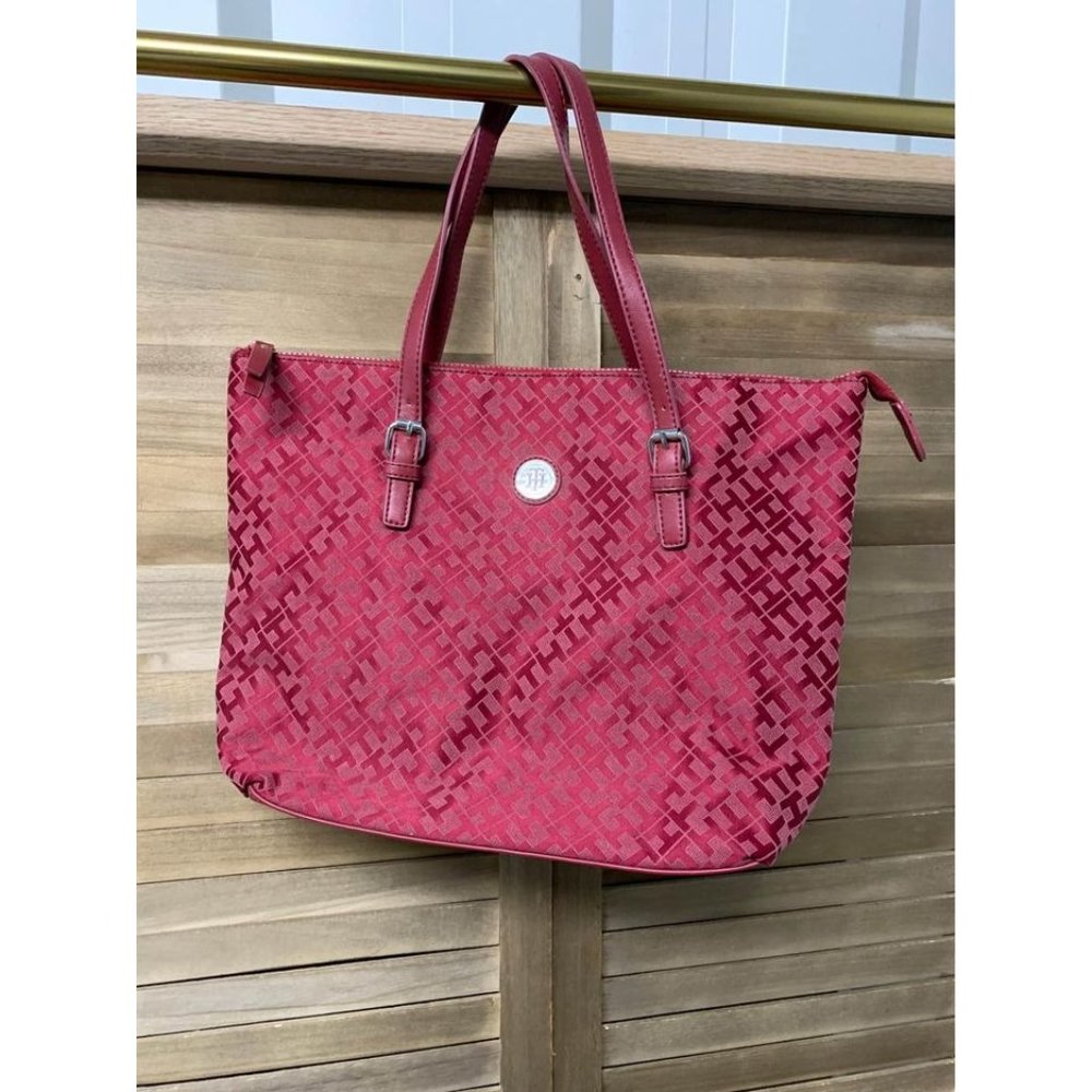 Tommy Hilfiger Burgundy Tote Purse Bag